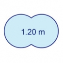 Folie Achtform Schmalrandbecken - H�he 1.20m