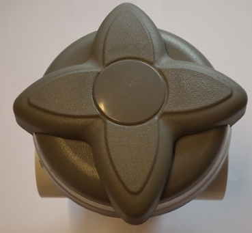 Wasser-Verstellregler 2"  - Lotus - Design Blume - hellgrau